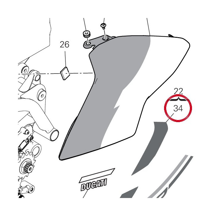 Decalcomanie supérieure — réf. 4381E651A | Ducati Store