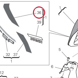 Decalcomanie supérieure — réf. 4381E631A | Ducati Store
