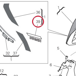 Decalcomanie Ducati droite — réf. 4381E801A | Ducati Store