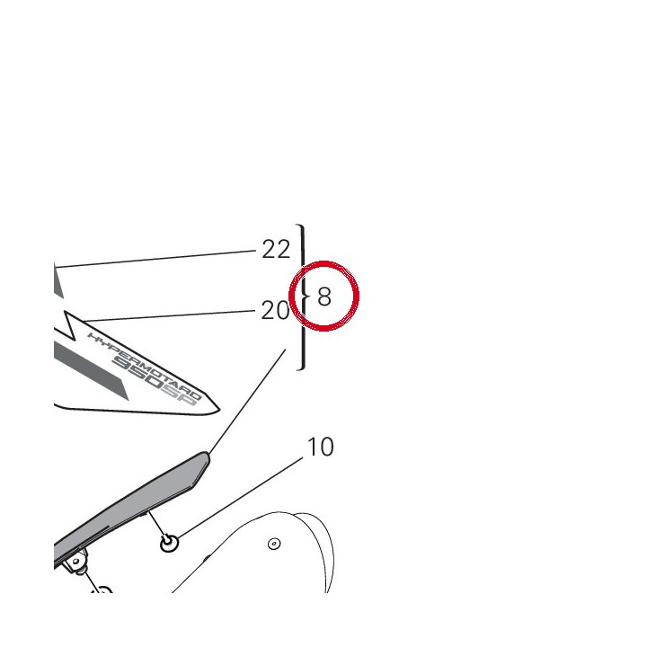 Panneau lateral droit — réf. 48019543AE | Ducati Store