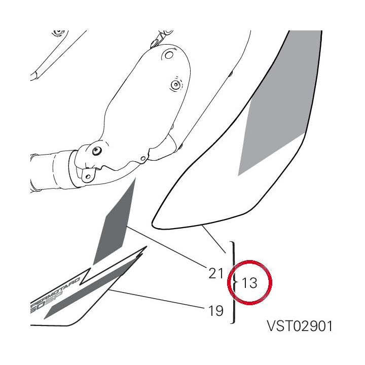 Panneau lateral gauche — réf. 48019533AE | Ducati Store