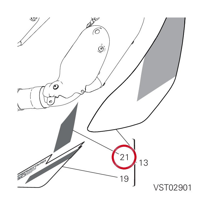 Decalcomanie gauche — réf. 4381E691A | Ducati Store