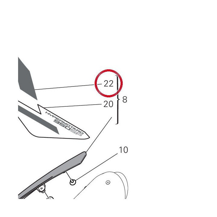 Decalcomanie droite — réf. 4381E621A | Ducati Store