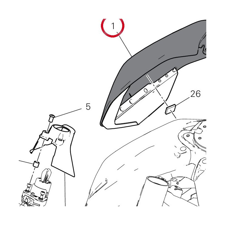 Couvercle réservoir droit — réf. 48028982AF | Ducati Store