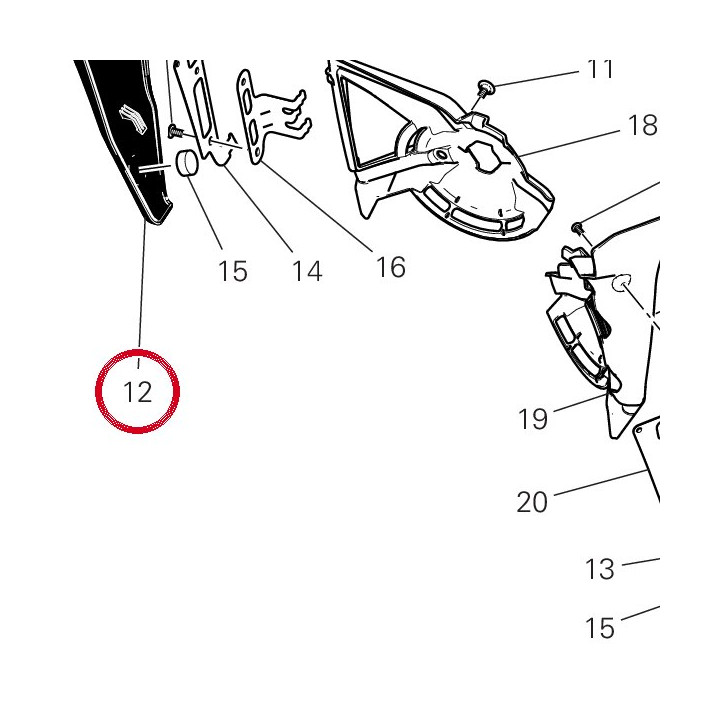 Calotte droit 48216803AG — réf. 48216803AG | Ducati Store