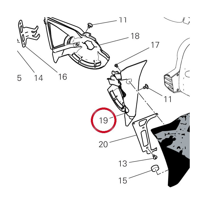 Ouie radiateur gauche — réf. 48411631A | Ducati Store