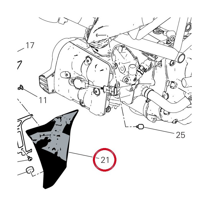 Calotte gauche 48216813AG — réf. 48216813AG | Ducati Store