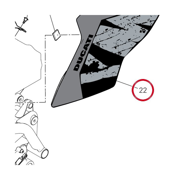 Couvercle réservoir gauche — réf. 48028972AF | Ducati Store