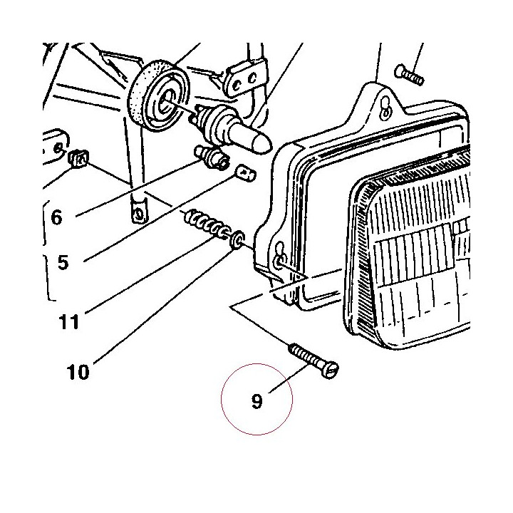 Screw, headlight adjusting 000044097