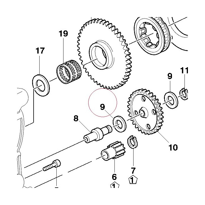 Thrust washer 14.2X22 012440050