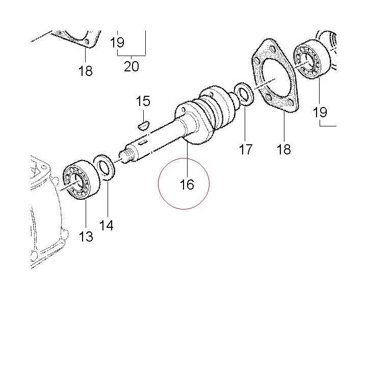 Horizontal head camshaft 037029020