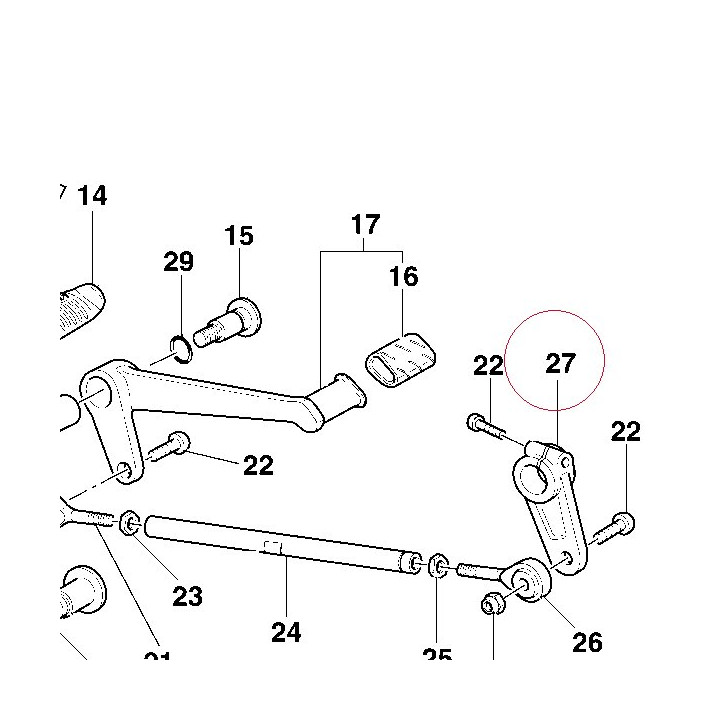 Gear change arm 037069020