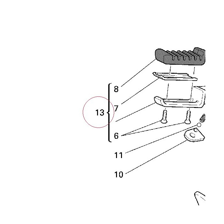 Rear right foot peg, complete 037069965