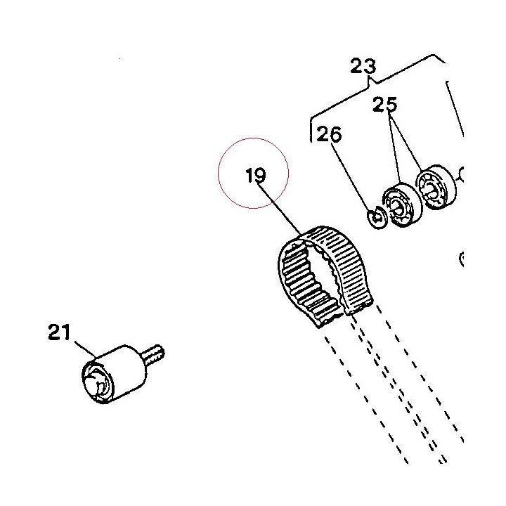 Timing drive toothed belt 066029090