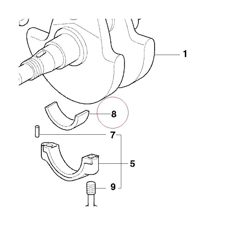 Plane bearing, connecting rod -0.25 mm 066047235