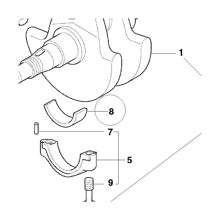 Plane bearing, connecting rod -0.25 mm 066047236