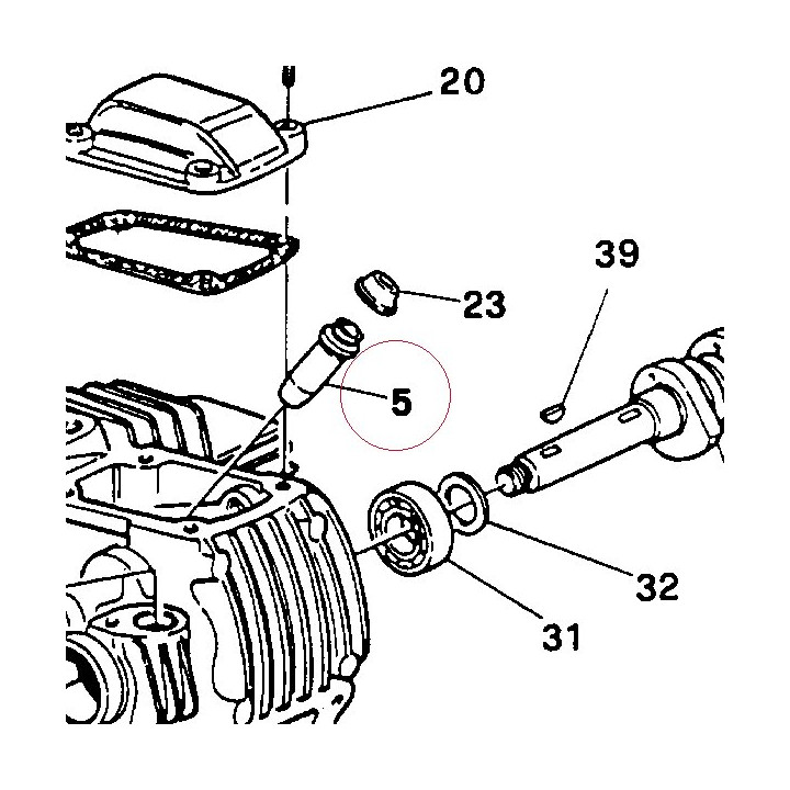 Intake valve guide, cast iron 066192390