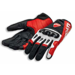 Gants en cuir rouge et blanc Company C1