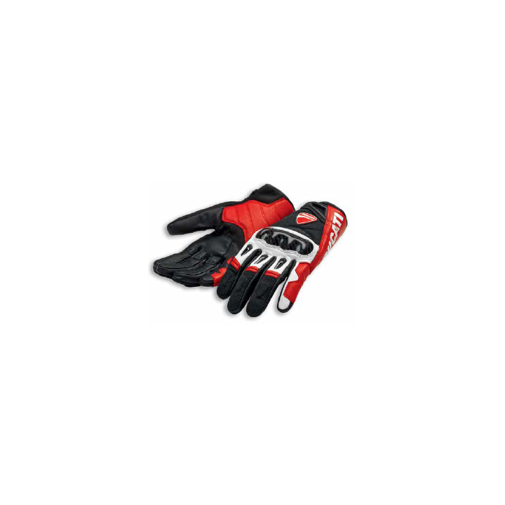 Gants en cuir rouge et blanc Company C1