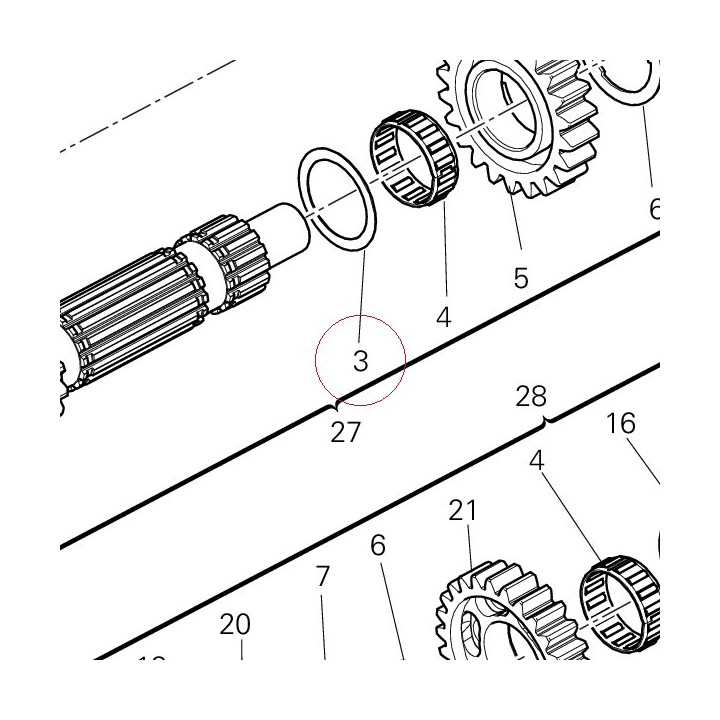 Thrust washer 0.5 mm 067016150