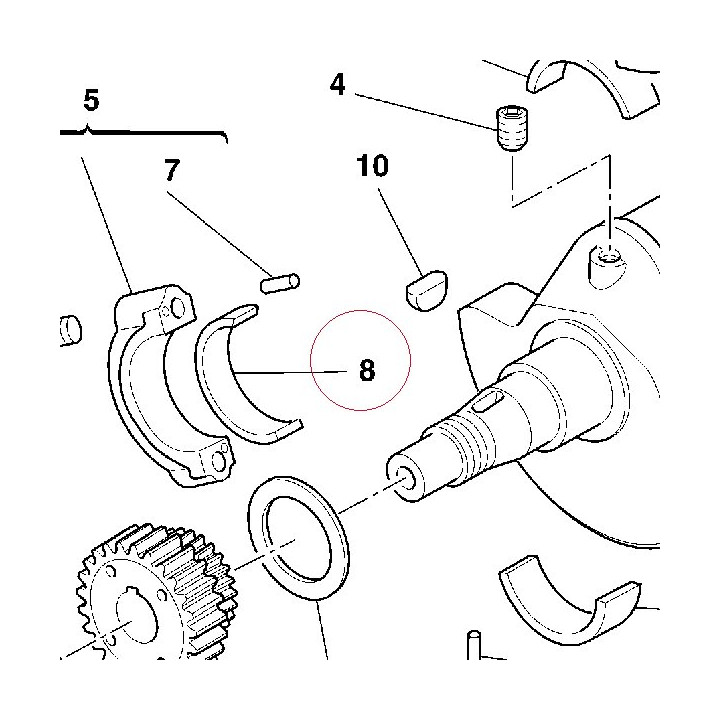 Plane bearing, connecting rod blue 11210261AB