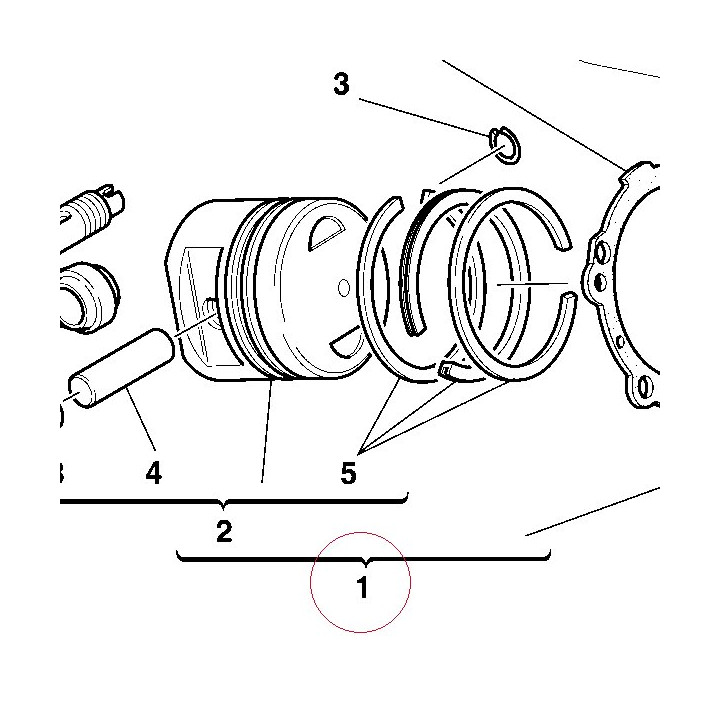 Horizontal cylinder-piston assembly 12020374BB