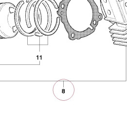 Horizontal cylinder-piston assembly 12020751A