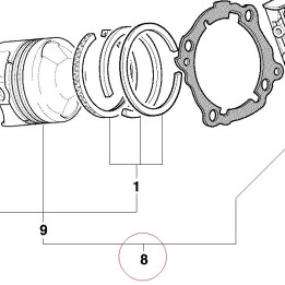 Horizontal cylinder-piston assembly 12020803A