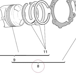 Horizontal cylinder-piston assembly 12021481A