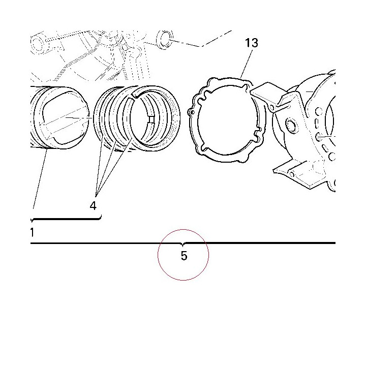 Horizontal cylinder-piston assembly 12021582A