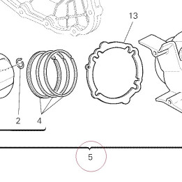 Horizontal cylinder-piston assembly 12021701A