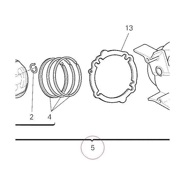 Horizontal cylinder-piston assembly 12021723BB
