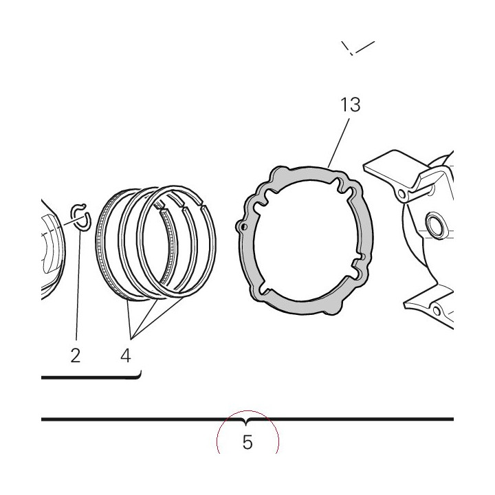 Horizontal cylinder-piston assembly 12021724BB