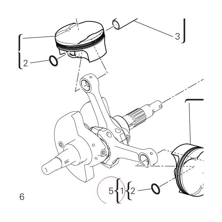 Horizontal cylinder-piston assembly 12022611CB