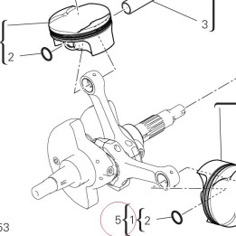 Horizontal cylinder-piston assembly 12022612GI