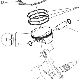 Vertical cylinder-piston assembly 12022621CB