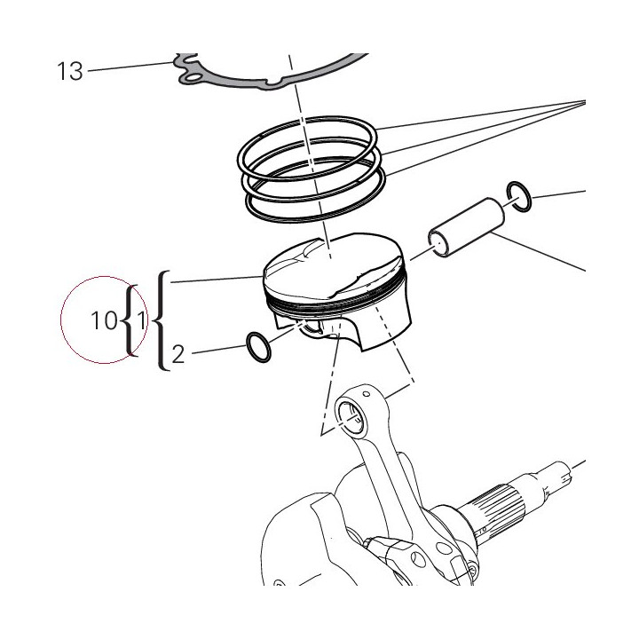 Vertical cylinder-piston assembly 12022624CC