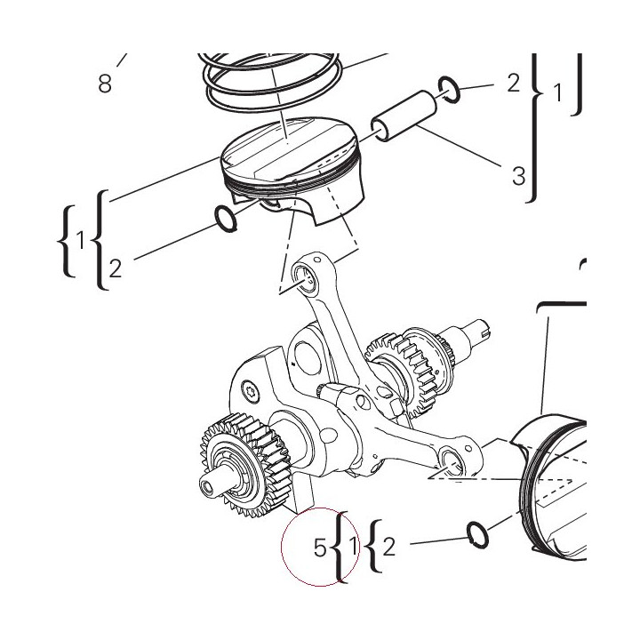 Cylinder-piston fit horizontal 12022804D