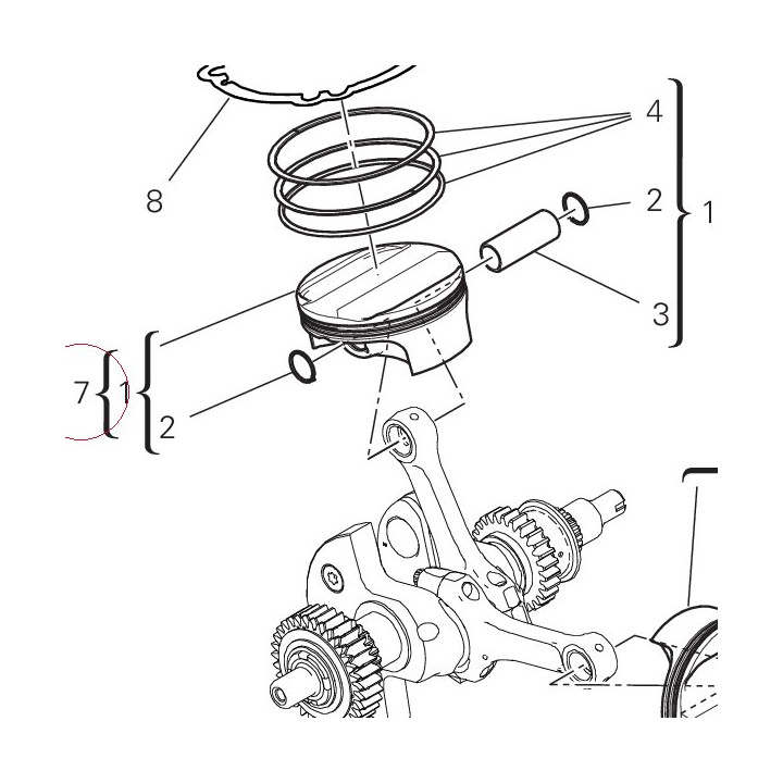 Cylinder-piston fit vertical 12022814D