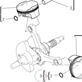 Horizontal cylinder-piston assembly 120P3081AA