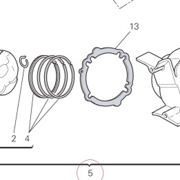 Horizontal cylinder-piston assembly 120Z0111AC