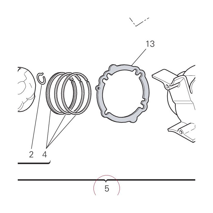 Horizontal cylinder-piston assembly 120Z0112AC