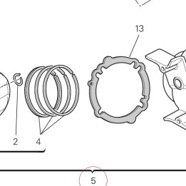Horizontal cylinder-piston assembly 120Z0131CB