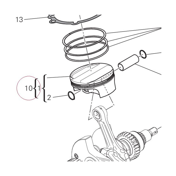 Cylinder-piston fit vertical 120Z0142AC