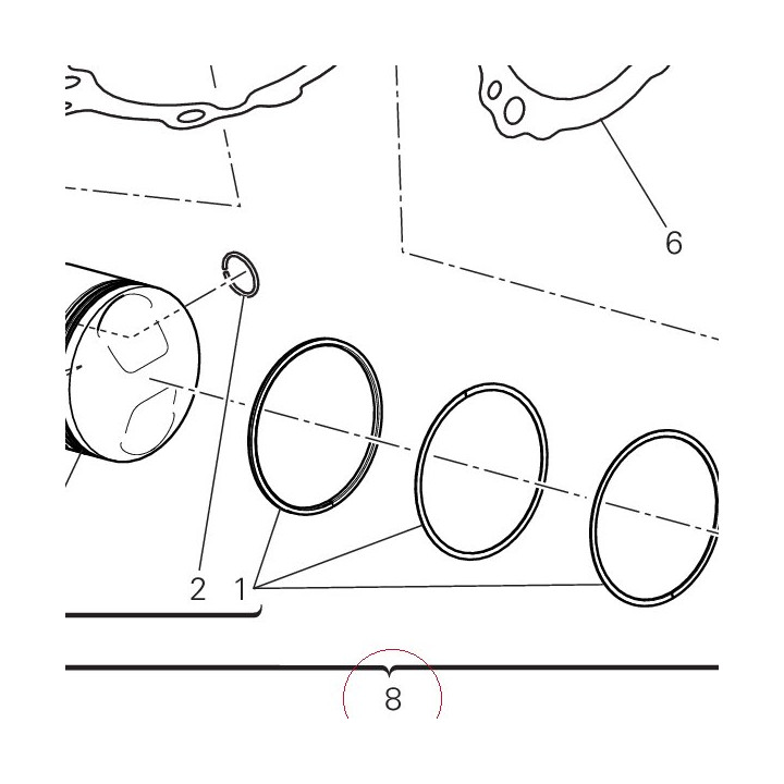 Horizontal cylinder-piston fit 120Z0151A