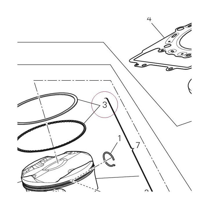 Piston ring set 12120641A