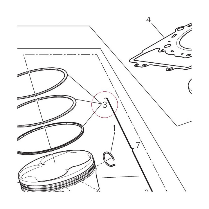 Piston ring set 12120651A