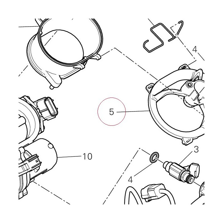 Injector holder upper 13510371B