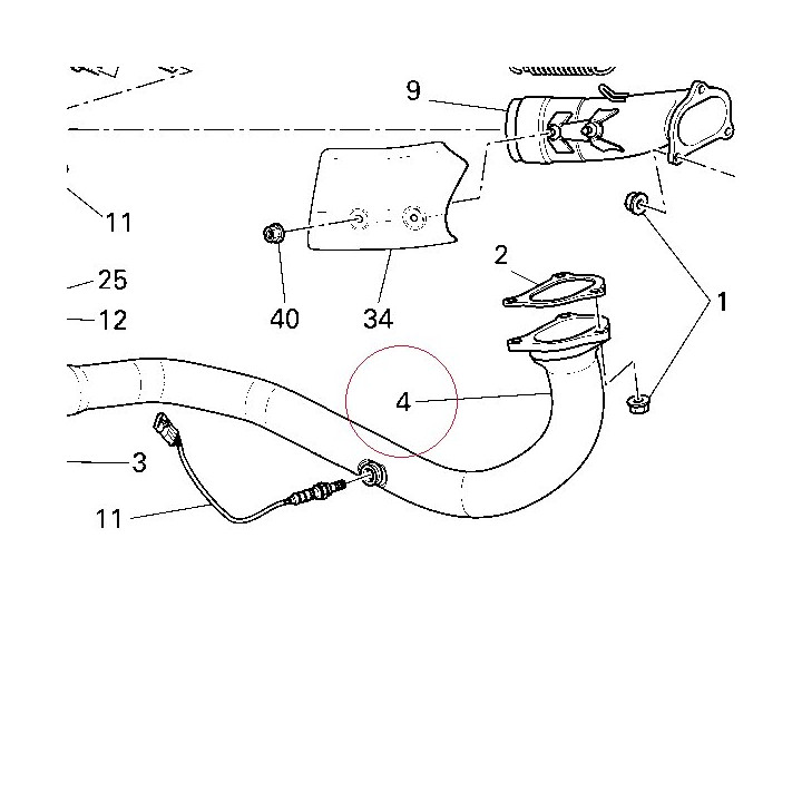 Horizontal head exhaust pipe 14010601A