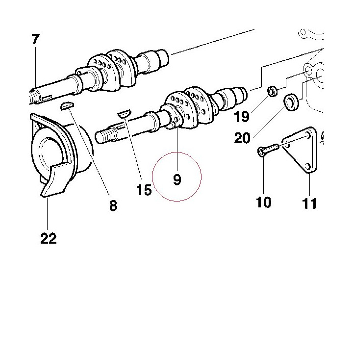 Vertical intake camshaft 14810011A
